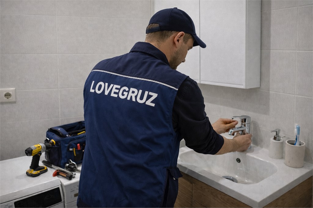 Мастер LOVEGRUZ заменяет смеситель и сантехнику